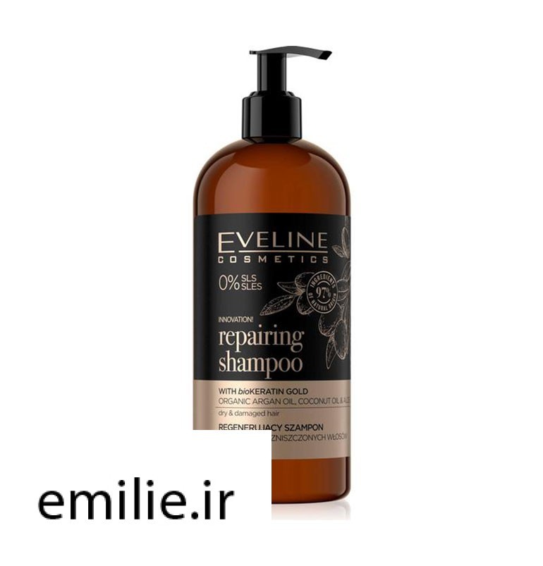 Eveline-Organic-Gold-Repairing-Shampoo-for-Dry-and-Damaged-Hair-with-Argan-Oil-500ml