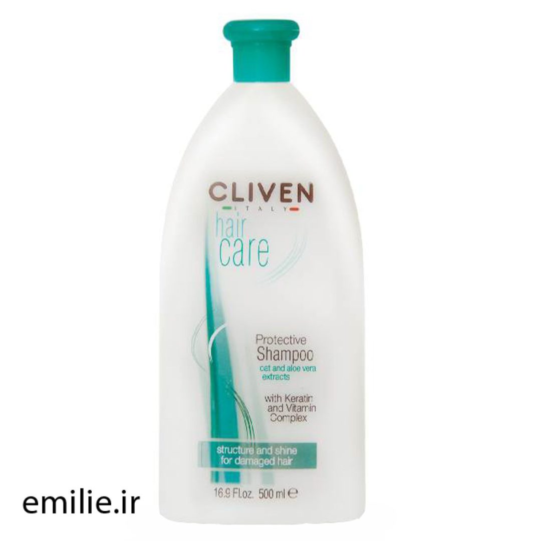 Cliven Protective Shampoo with Keratin For Damaged Hair - 500ML